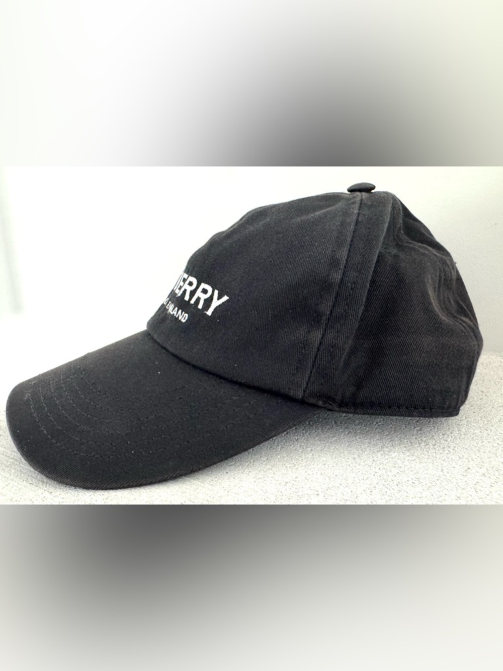 BURBERRY London England Logo Cap Hat Black Cotton Snapback Unisex Small + COA - Picture 2 of 9